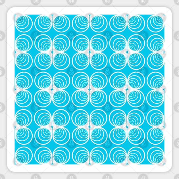 A seamless blue pattern in the form of rings. Sticker by ikshvaku